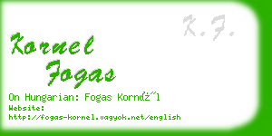 kornel fogas business card